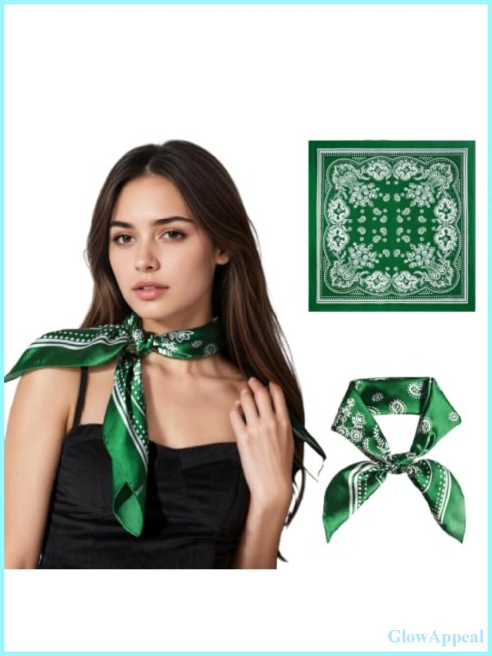 Elegant Floral Printed Satin-Like Square Silk Scarf for Women 26"